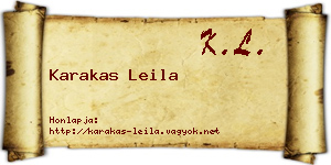 Karakas Leila névjegykártya